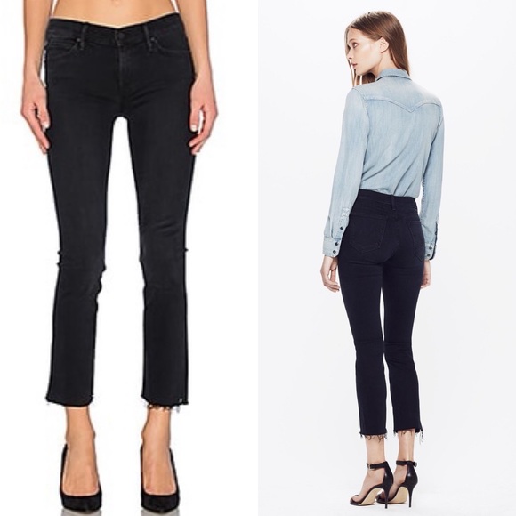 Mother Jeans The Rascal ankle snippet in black - Picture 1 of 4